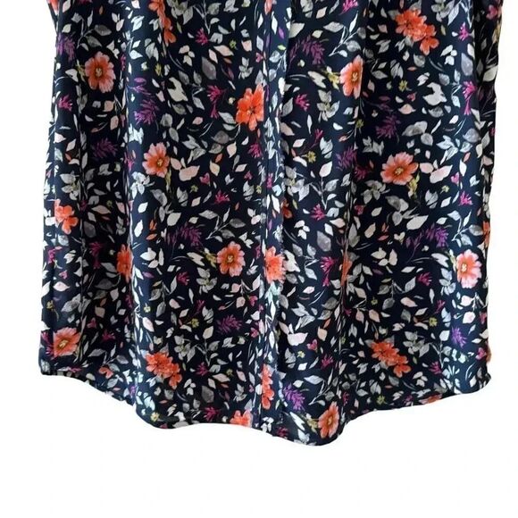 Anthropologie Danielrainn Floral Print Blouse Top Short Sleeve Chiffon L #2205 - Picture 11 of 11